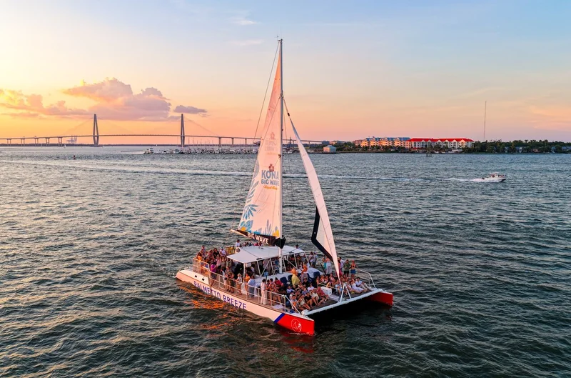 Sunset Sail on a Catamaran with Bar